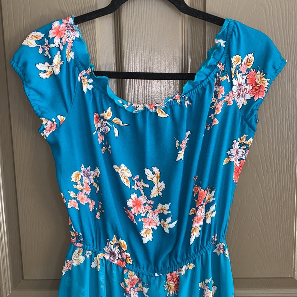 Bebop Blue Floral Romper - Picture 5 of 8